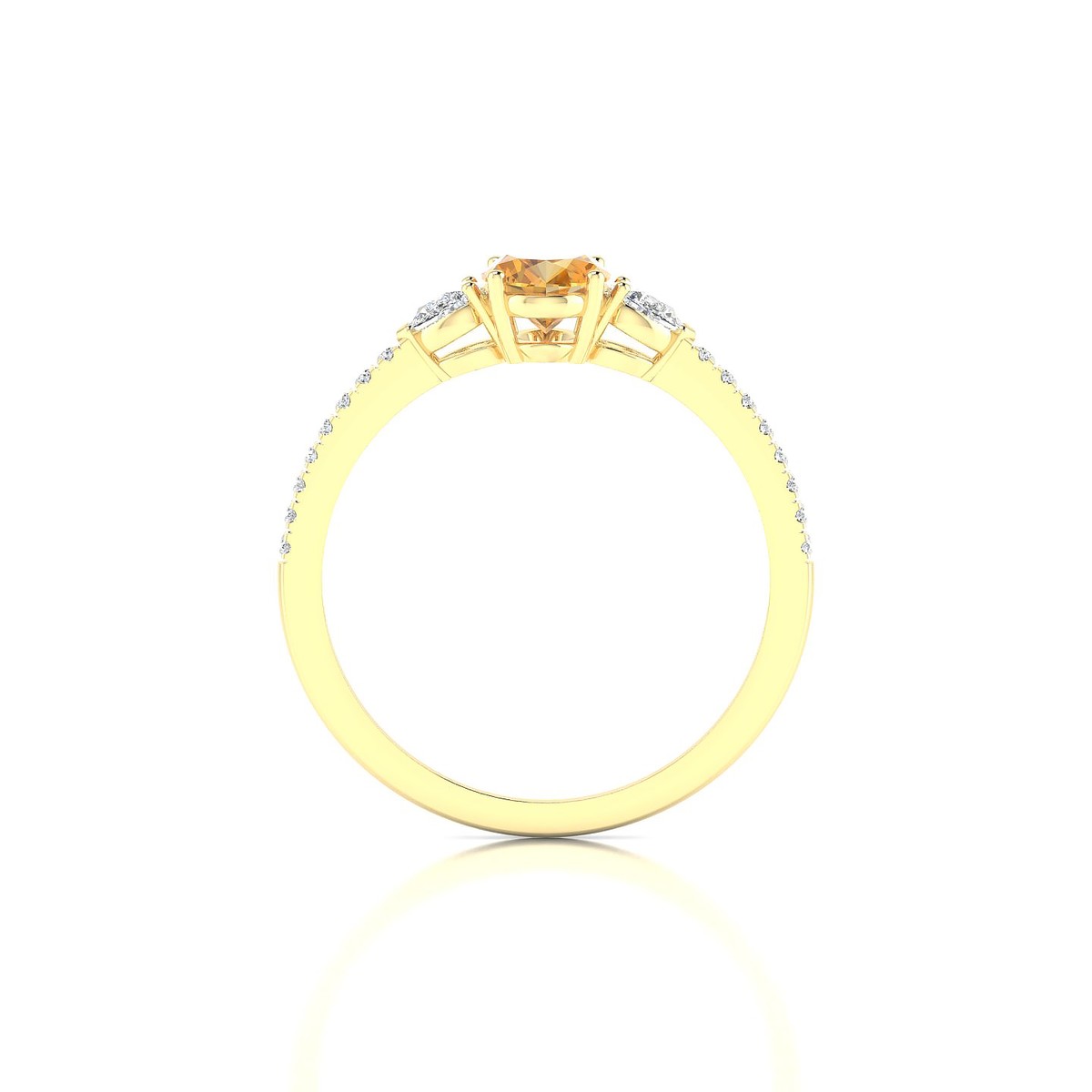Waterfall | 18k Yellow Gold 7 x 5 mm Oval Citrine Ring