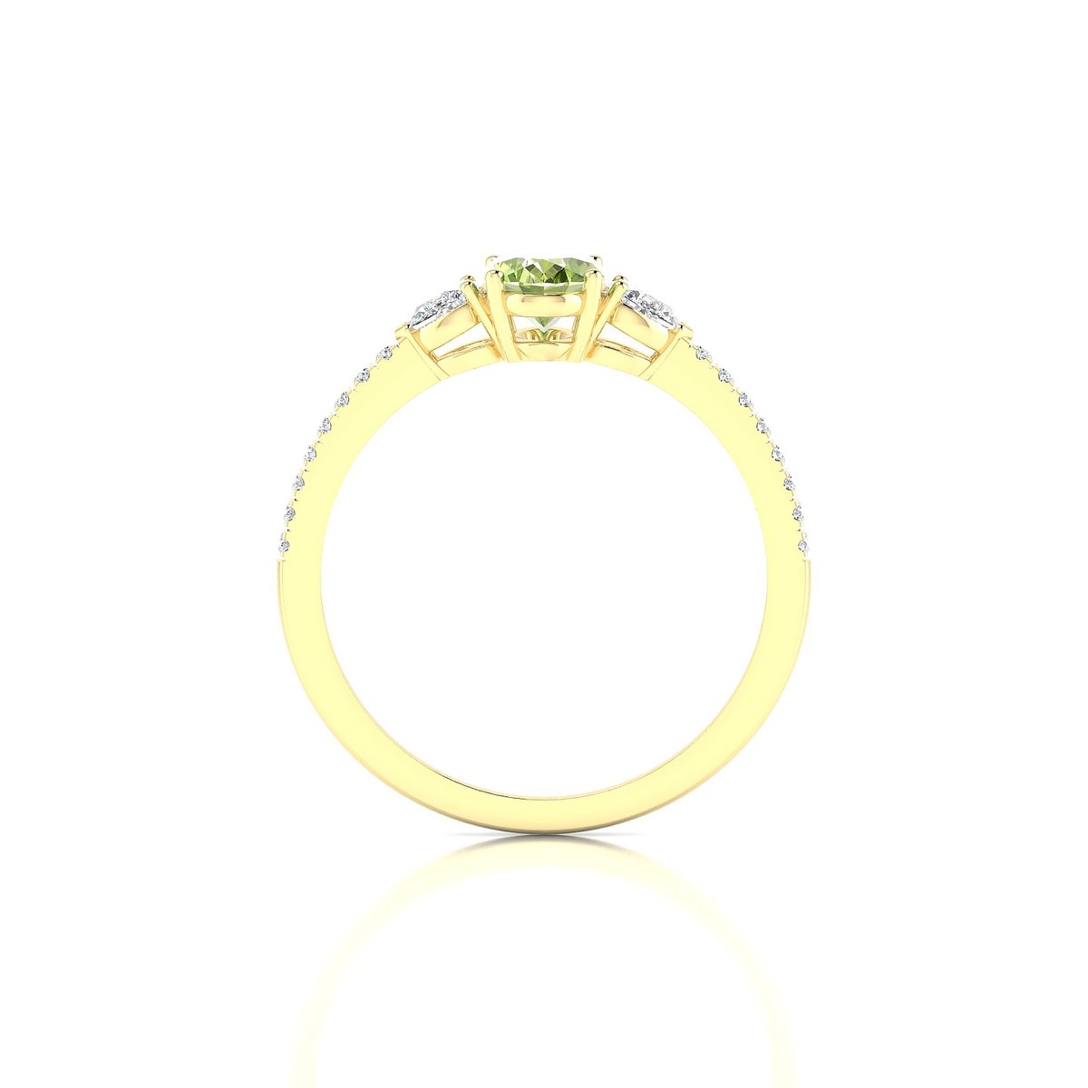 Waterfall | 18k Yellow Gold 7 x 5 mm Oval Peridot Ring