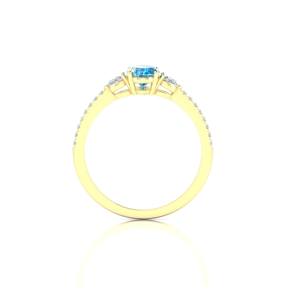 Waterfall | 18k Yellow Gold 7 x 5 mm Oval Topaz Ring