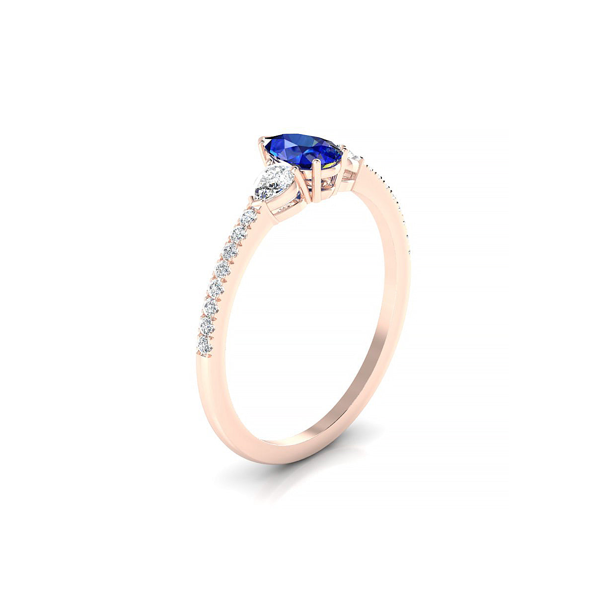 Waterfall | 18k Rose Gold 6 x 4 mm Pear Sapphire Ring
