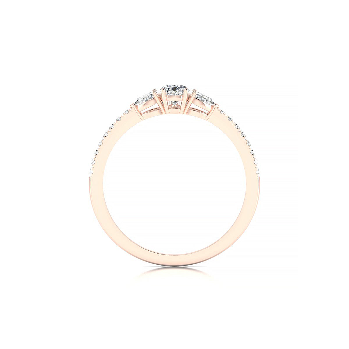 Waterfall | 18k Rose Gold 6 x 4 mm Pear Diamond Ring