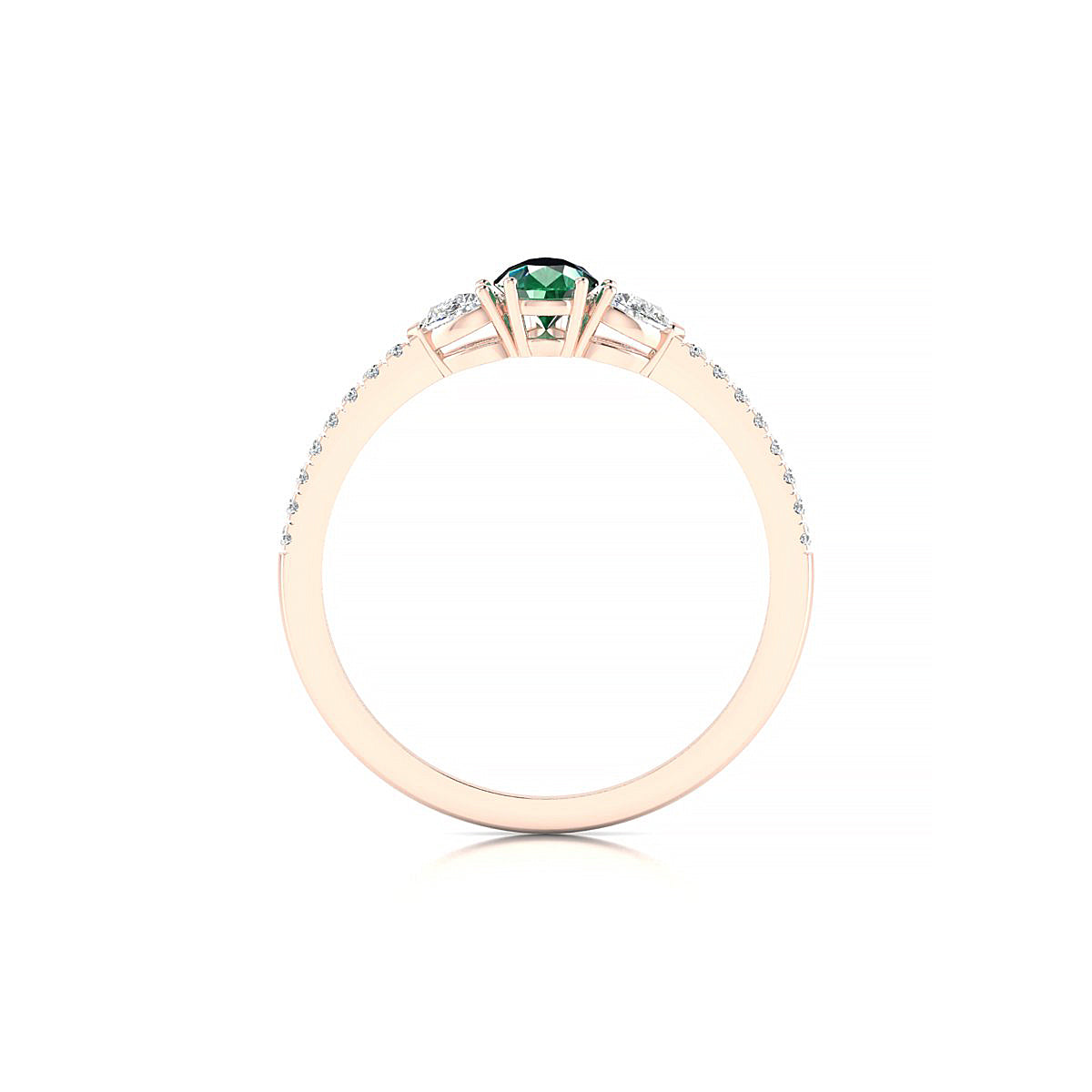 Waterfall | 18k Rose Gold 6 x 4 mm Pear Emerald Ring