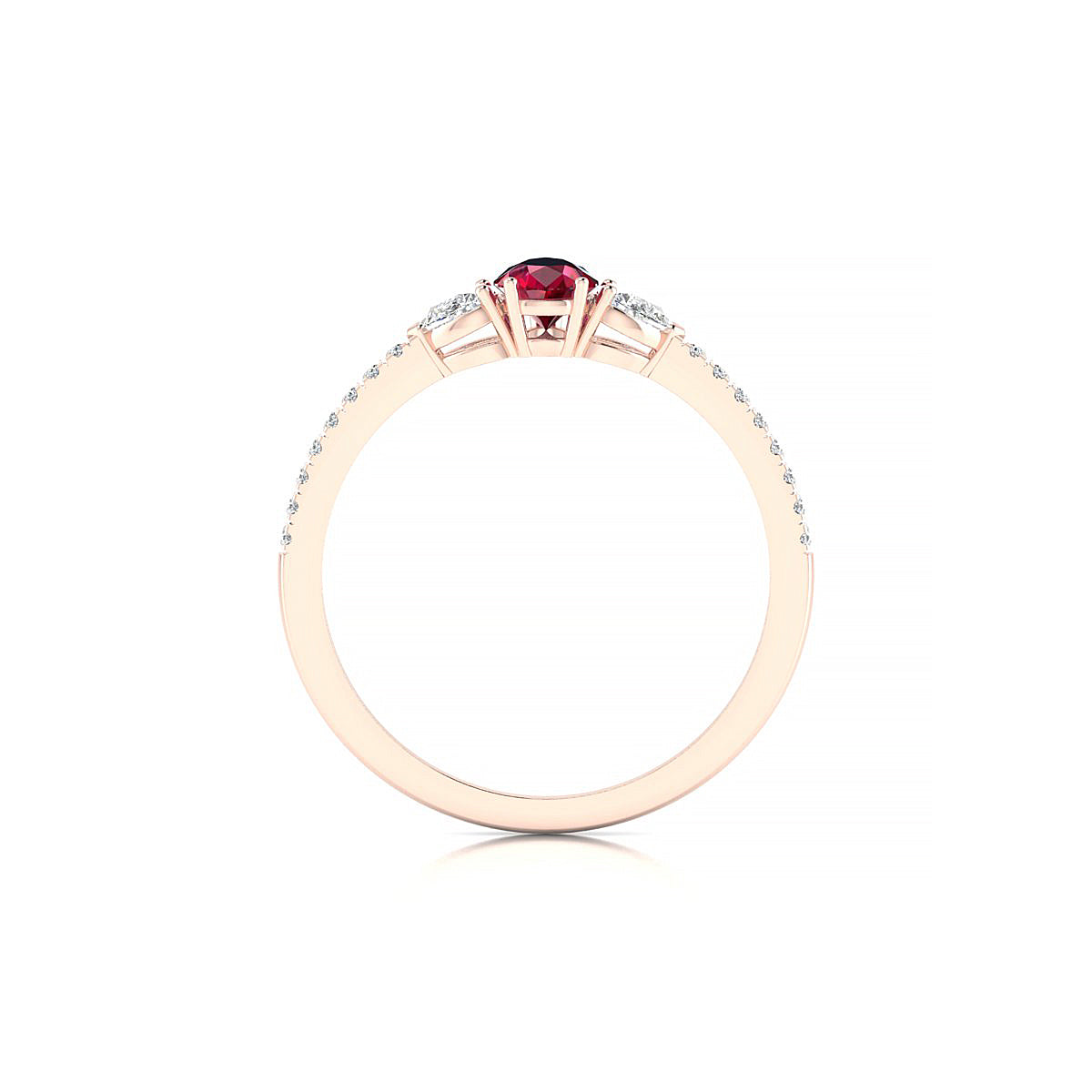 Waterfall | 18k Rose Gold 6 x 4 mm Pear Ruby Ring