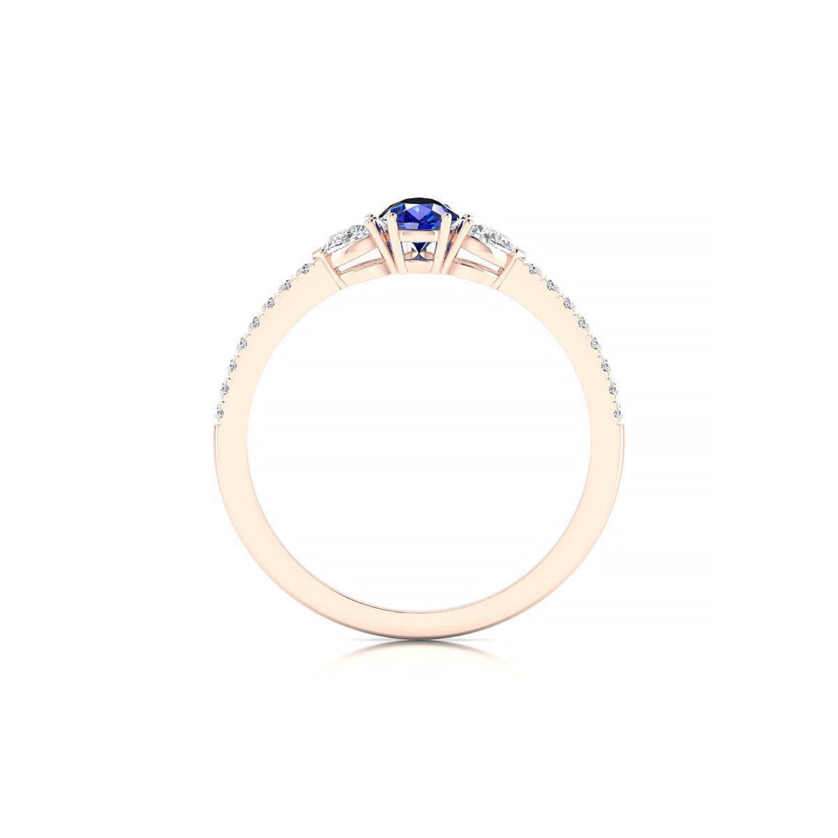 Waterfall | 18k Rose Gold 6 x 4 mm Pear Sapphire Ring