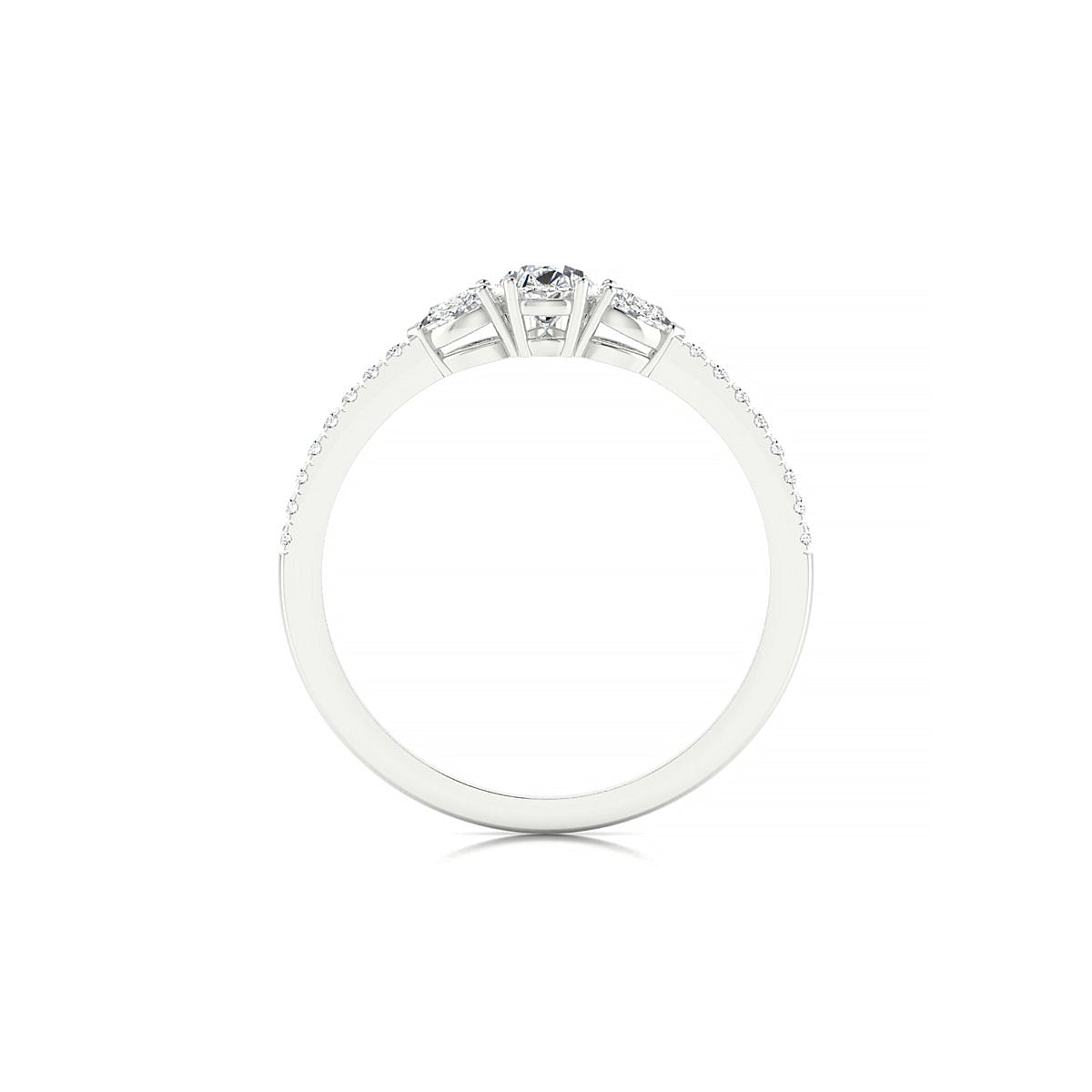 Waterfall | 18k White Gold 6 x 4 mm Pear Diamond Ring