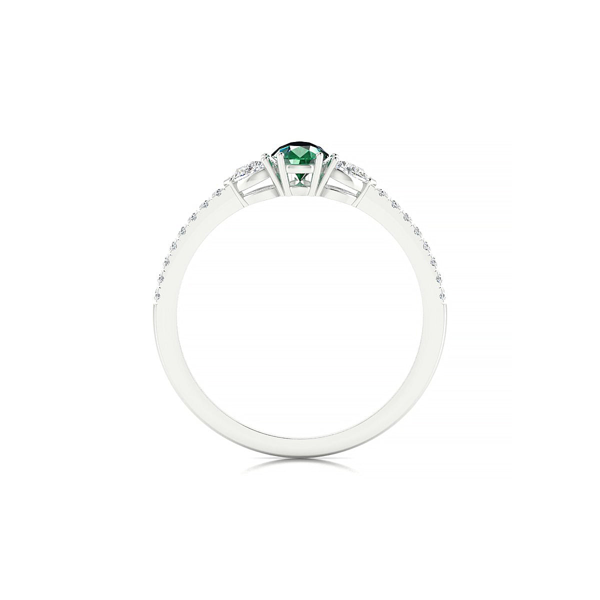 Waterfall | 18k White Gold 6 x 4 mm Pear Emerald Ring