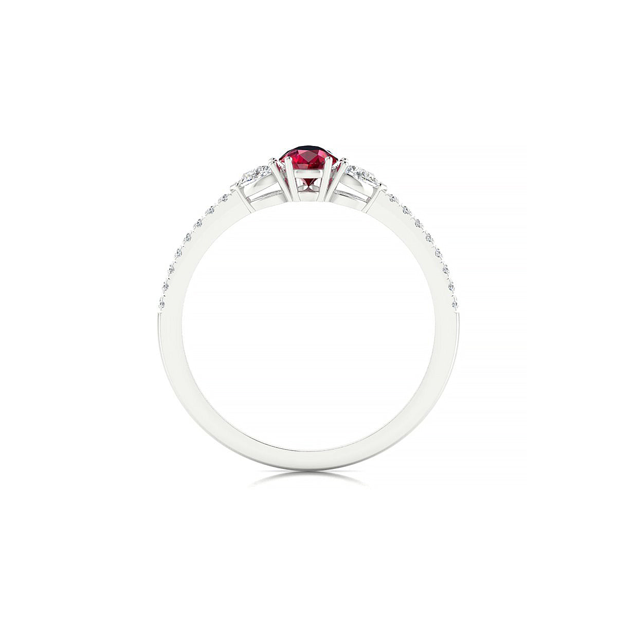 Waterfall | 18k White Gold 6 x 4 mm Pear Ruby Ring