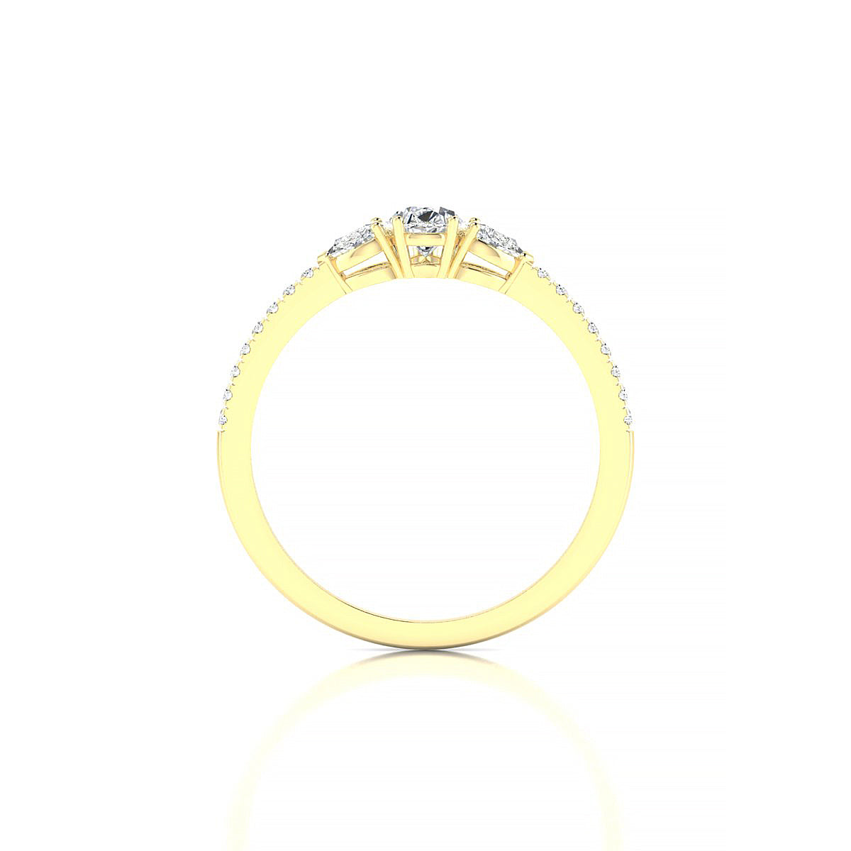 Waterfall | 18k Yellow Gold 6 x 4 mm Pear Diamond Ring