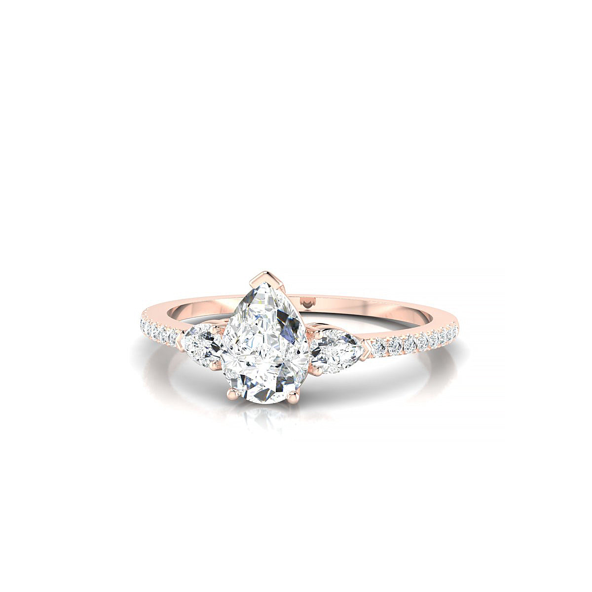 Waterfall | 18k Rose Gold 7 x 5 mm Pear Diamond Ring