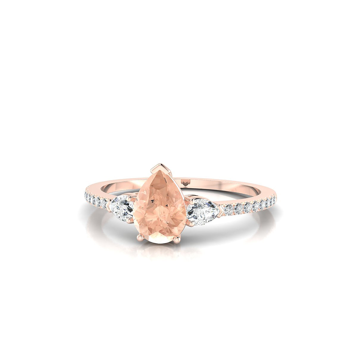 Waterfall | 18k Rose Gold 7 x 5 mm Pear Morganite Ring
