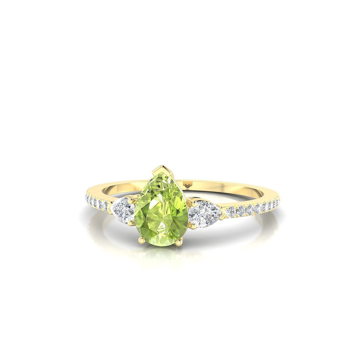 Waterfall | 18k Yellow Gold 7 x 5 mm Pear Peridot Ring