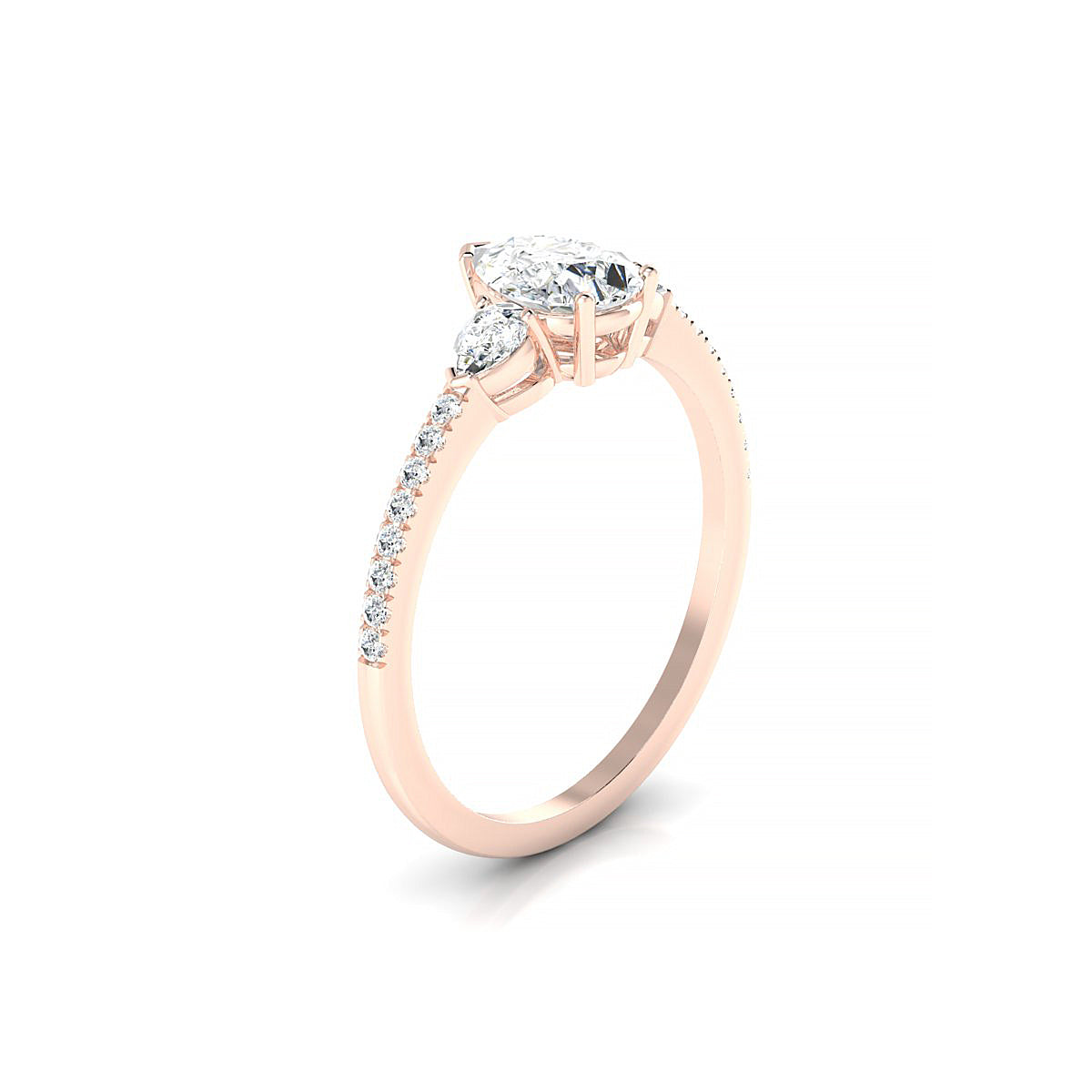 Waterfall | 18k Rose Gold 7 x 5 mm Pear Diamond Ring