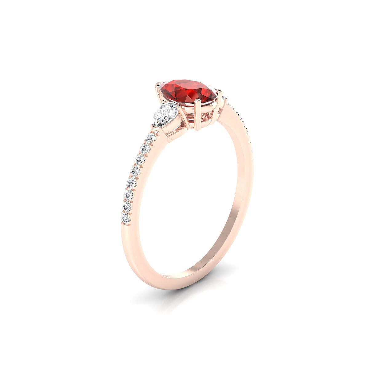 Waterfall | 18k Rose Gold 7 x 5 mm Pear Garnet Ring