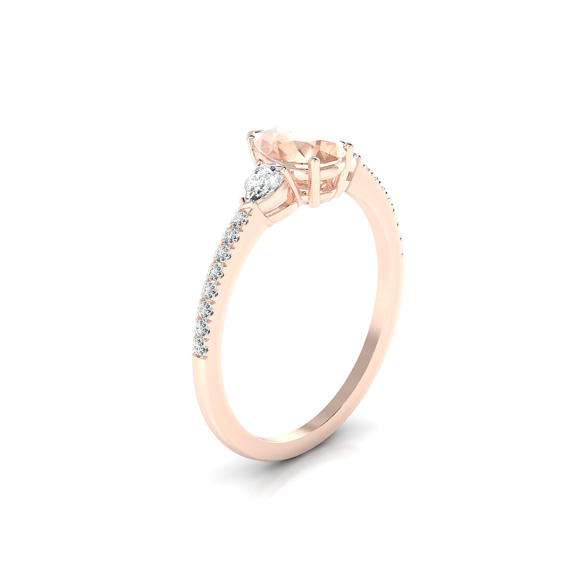 Waterfall | 18k Rose Gold 7 x 5 mm Pear Morganite Ring