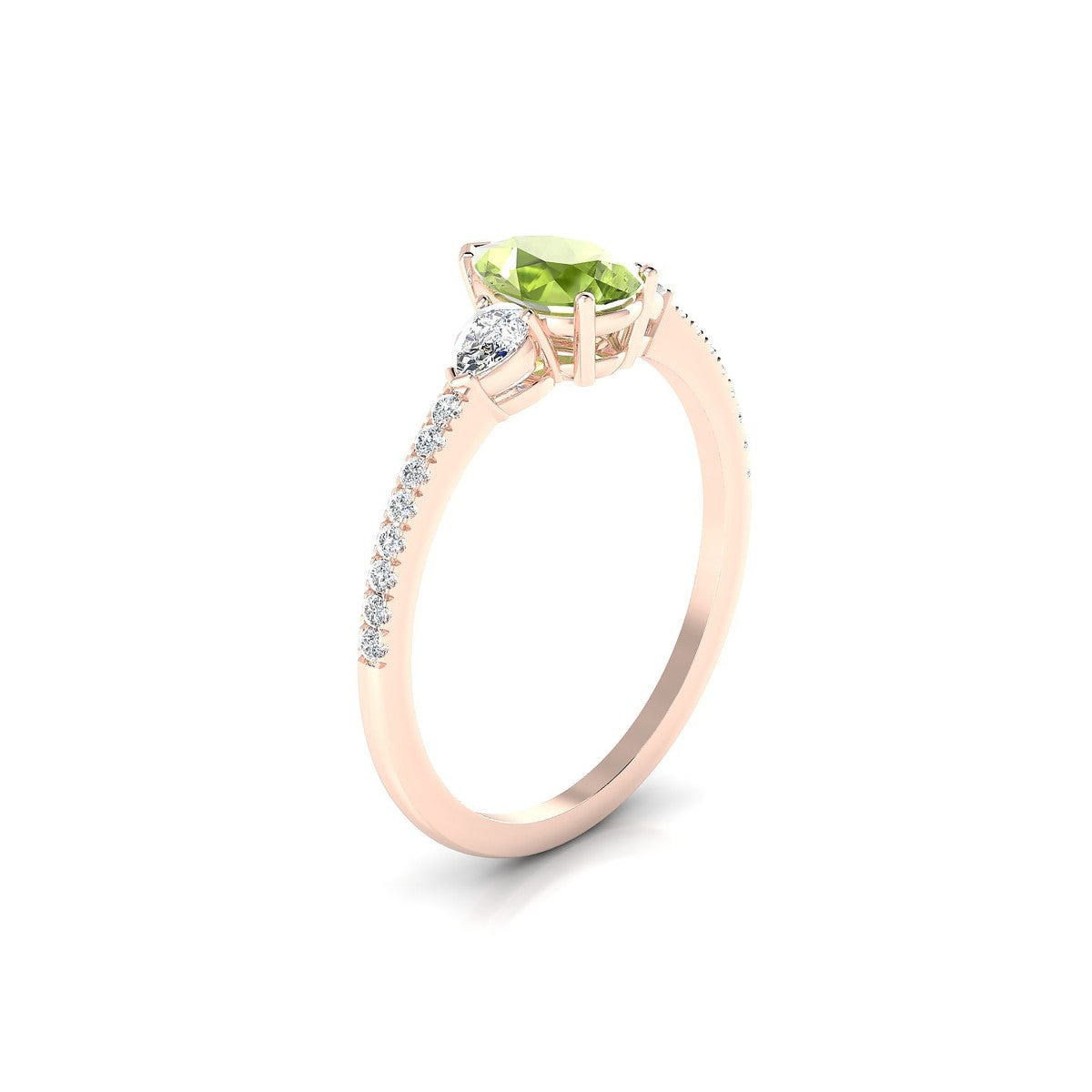 Waterfall | 18k Rose Gold 7 x 5 mm Pear Peridot Ring