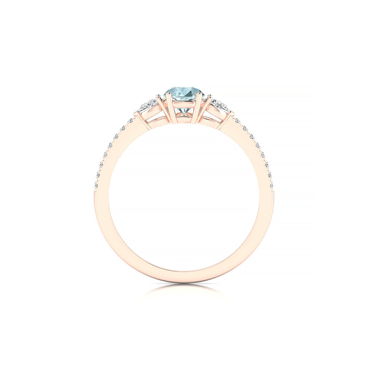 Waterfall | 18k Rose Gold 7 x 5 mm Pear Aquamarine Ring
