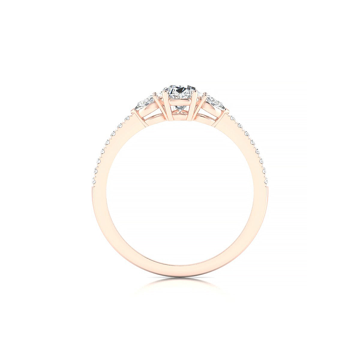Waterfall | 18k Rose Gold 7 x 5 mm Pear Diamond Ring
