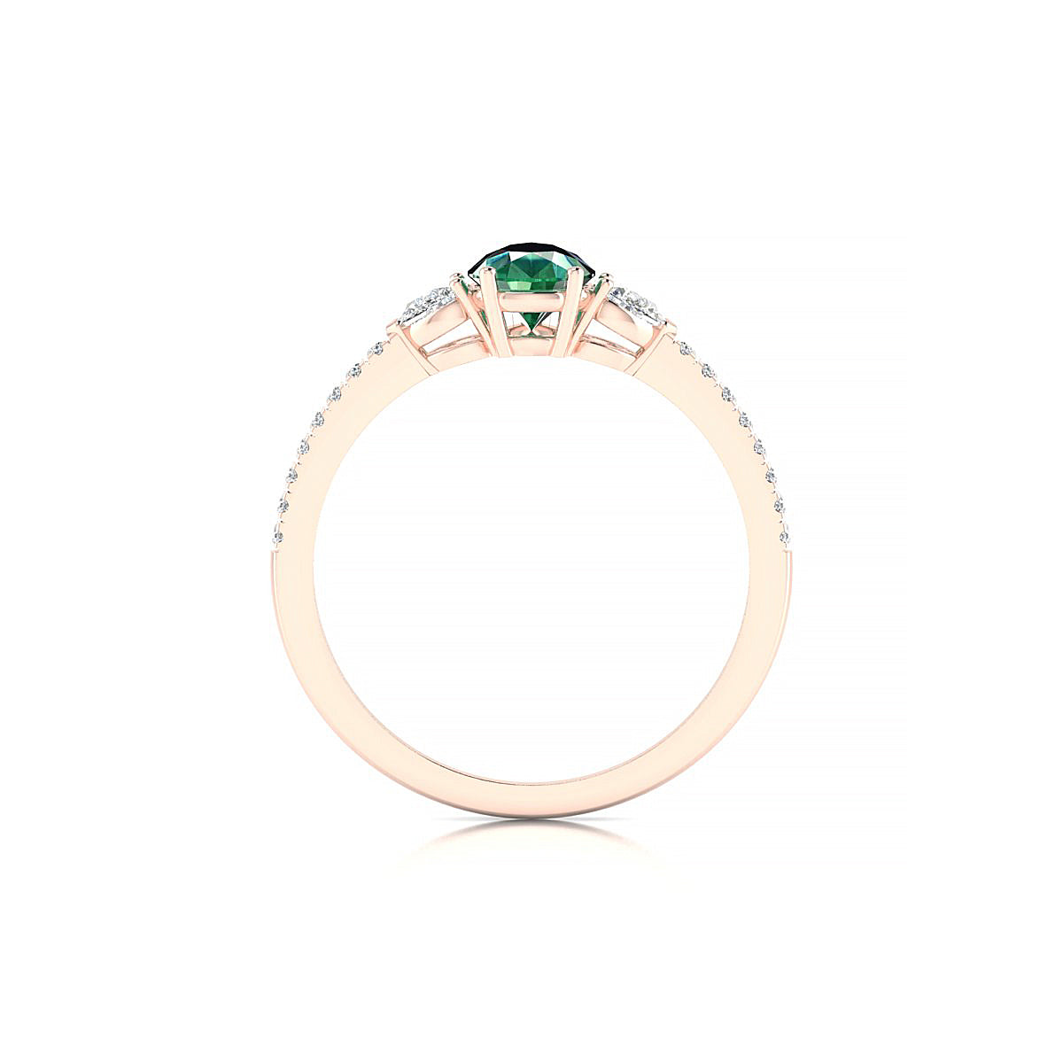 Waterfall | 18k Rose Gold 7 x 5 mm Pear Emerald Ring