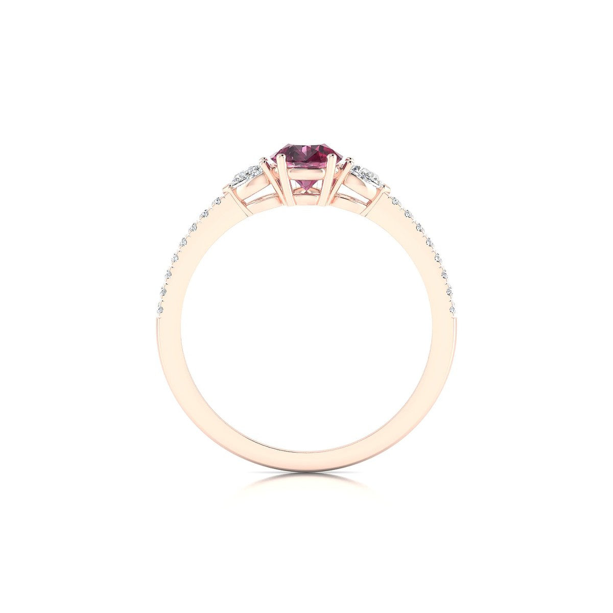 Waterfall | 18k Rose Gold 7 x 5 mm Pear Rhodolite Ring