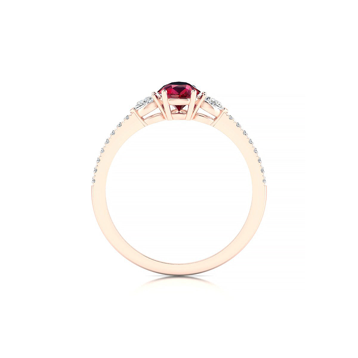 Waterfall | 18k Rose Gold 7 x 5 mm Pear Ruby Ring