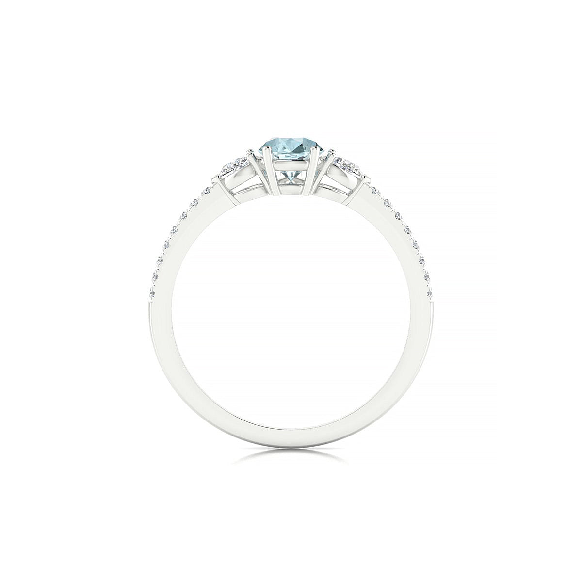 Waterfall | 18k White Gold 7 x 5 mm Pear Aquamarine Ring