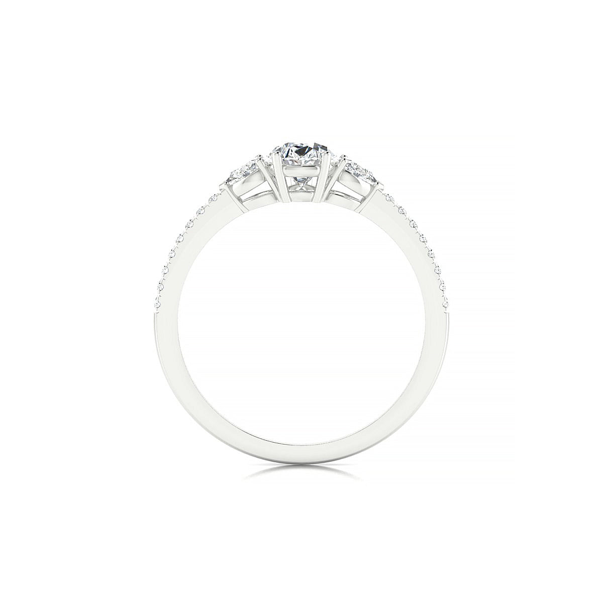 Waterfall | 18k White Gold 7 x 5 mm Pear Diamond Ring