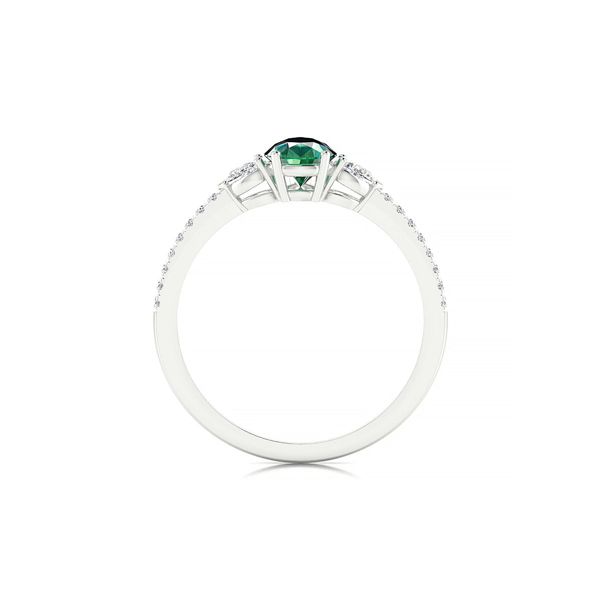 Waterfall | 18k White Gold 7 x 5 mm Pear Emerald Ring