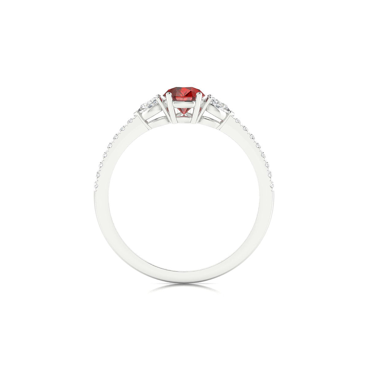 Waterfall | 18k White Gold 7 x 5 mm Pear Garnet Ring