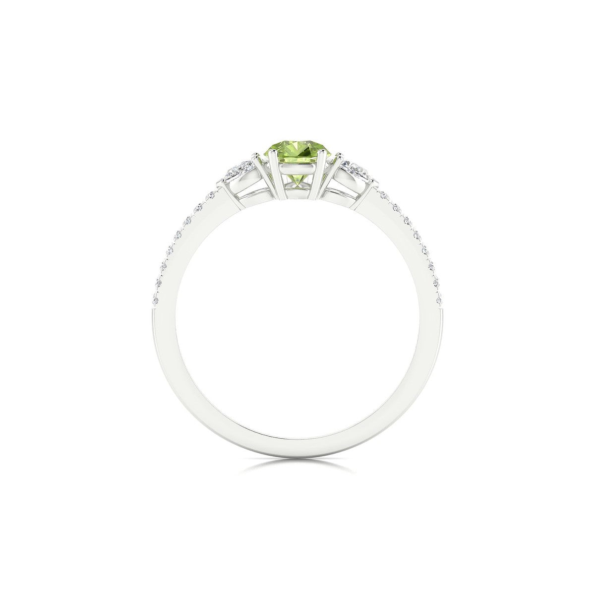 Waterfall | 18k White Gold 7 x 5 mm Pear Peridot Ring