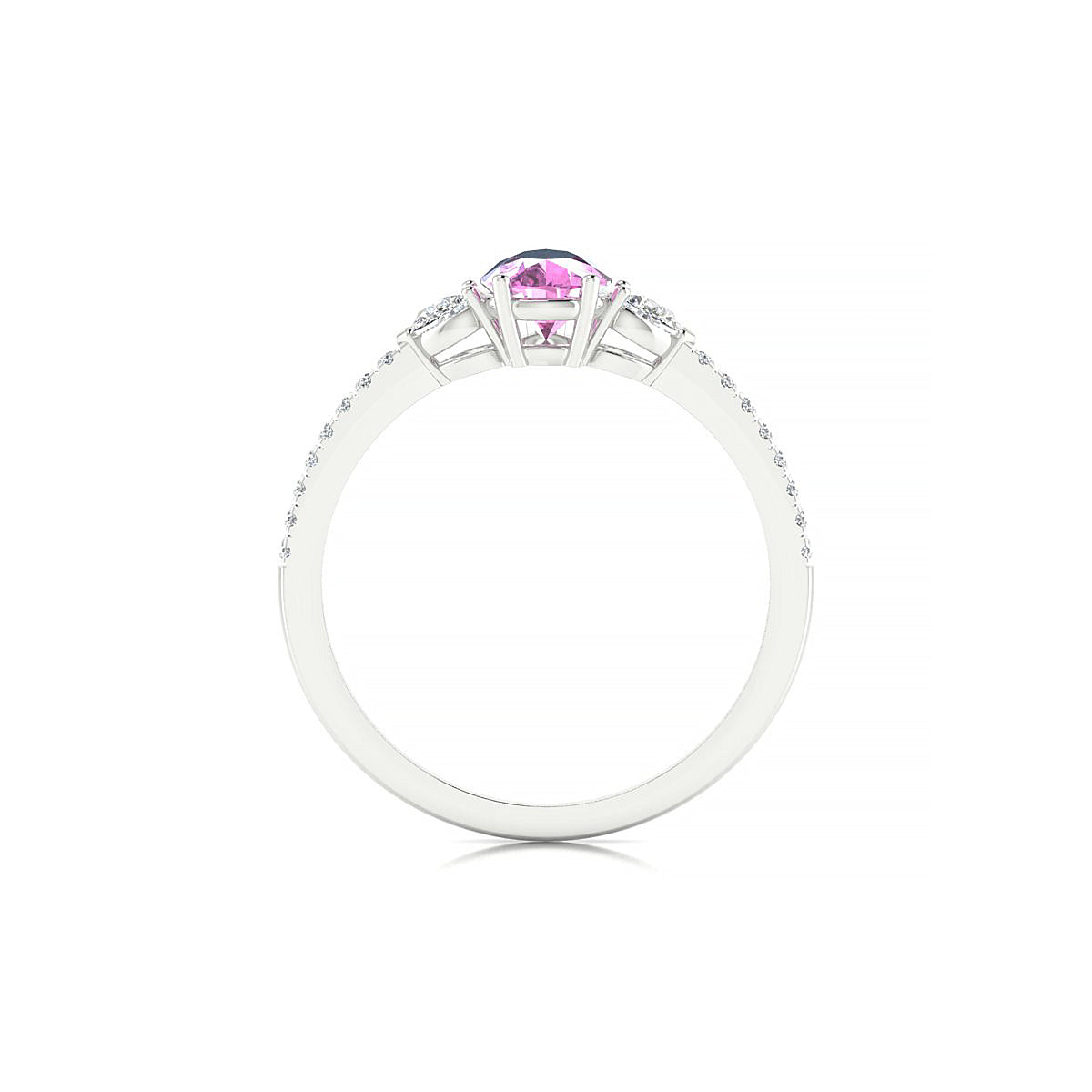 Waterfall | 18k White Gold 7 x 5 mm Pear Pink Sapphire Ring
