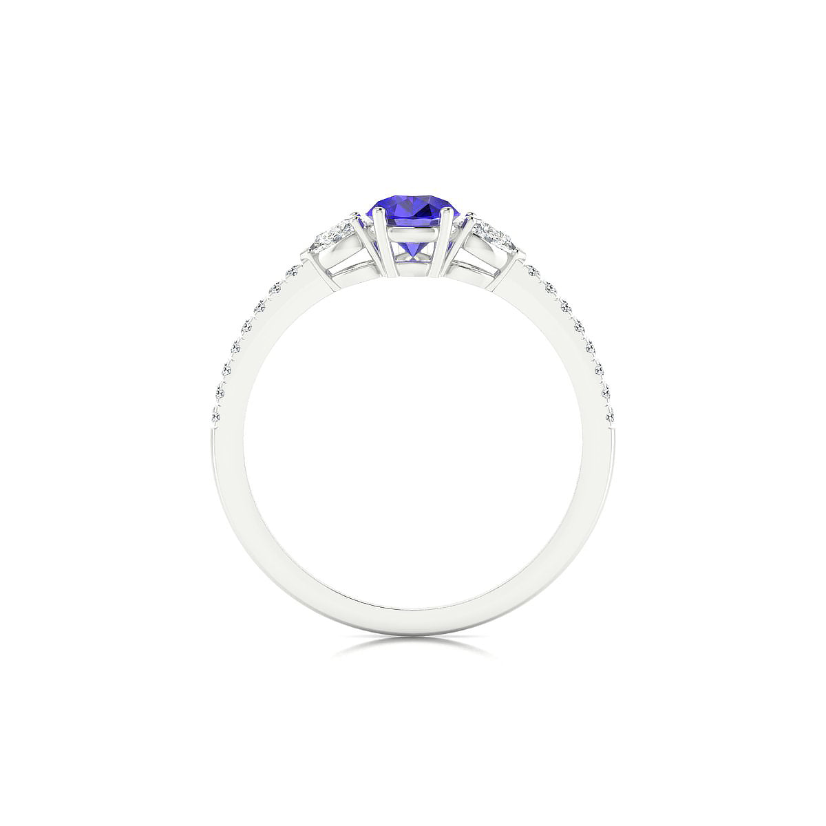 Waterfall | 18k White Gold 7 x 5 mm Pear Tanzanite Ring