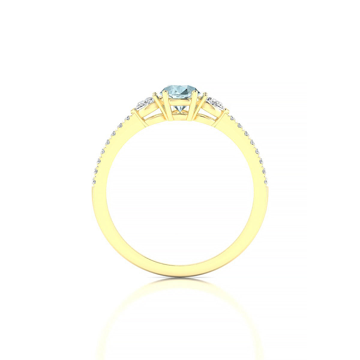 Waterfall | 18k Yellow Gold 7 x 5 mm Pear Aquamarine Ring
