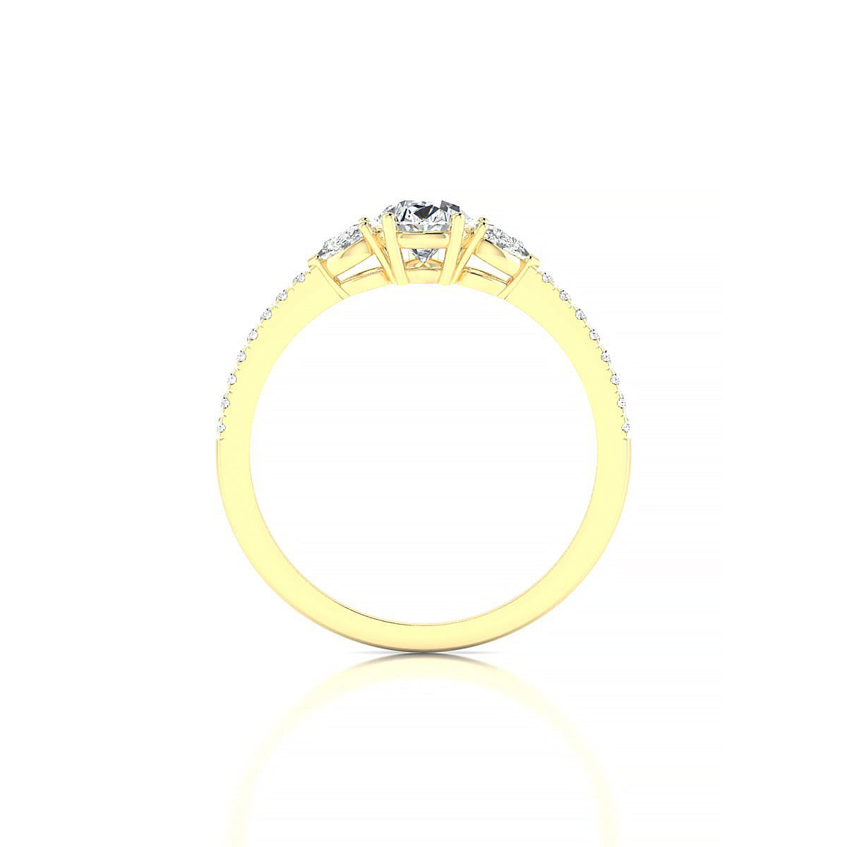 Waterfall | 18k Yellow Gold 7 x 5 mm Pear Diamond Ring
