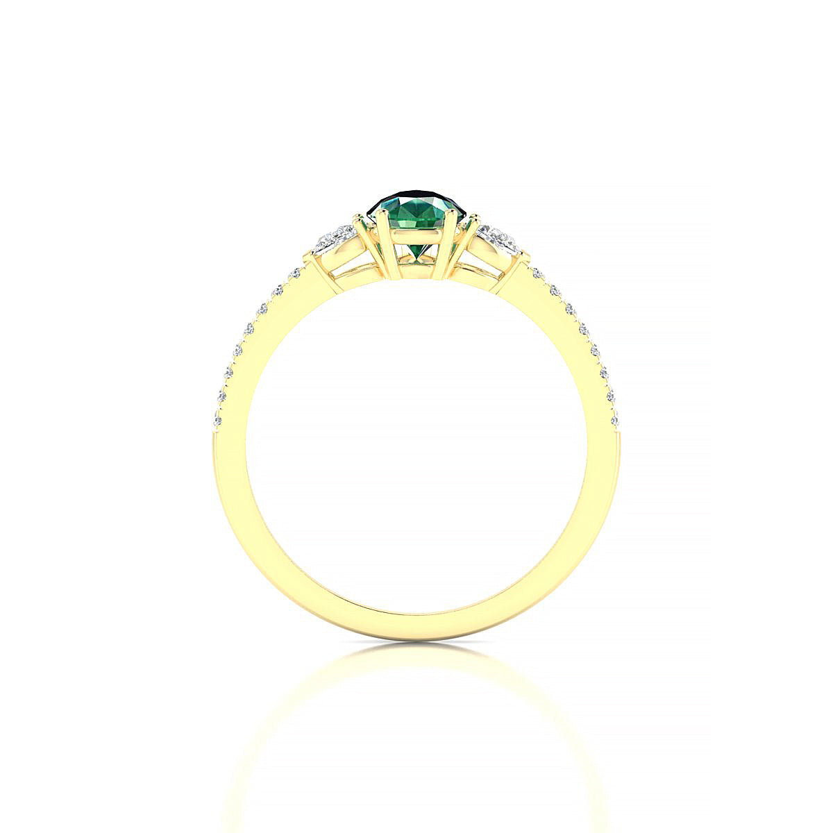 Waterfall | 18k Yellow Gold 7 x 5 mm Pear Emerald Ring