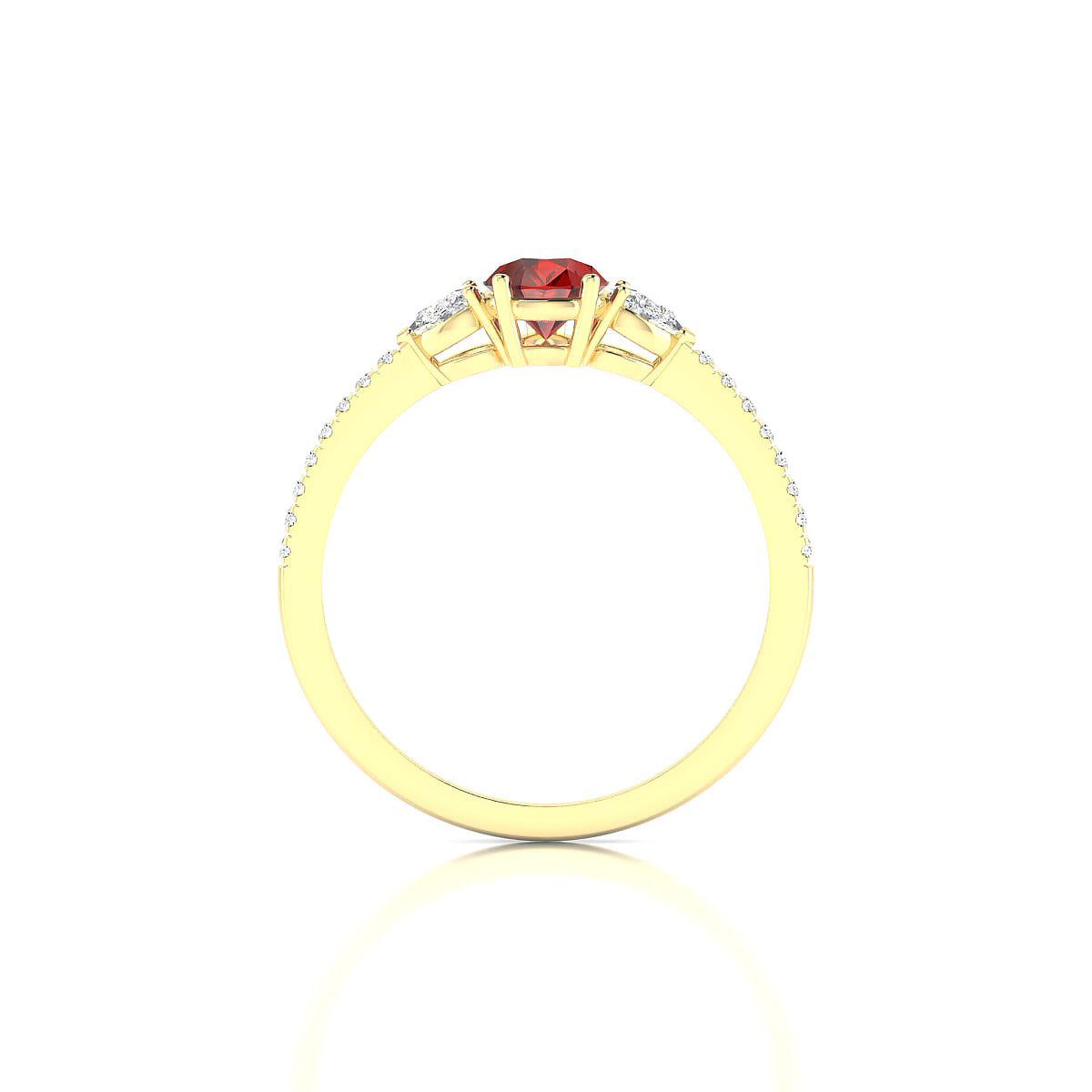 Waterfall | 18k Yellow Gold 7 x 5 mm Pear Garnet Ring