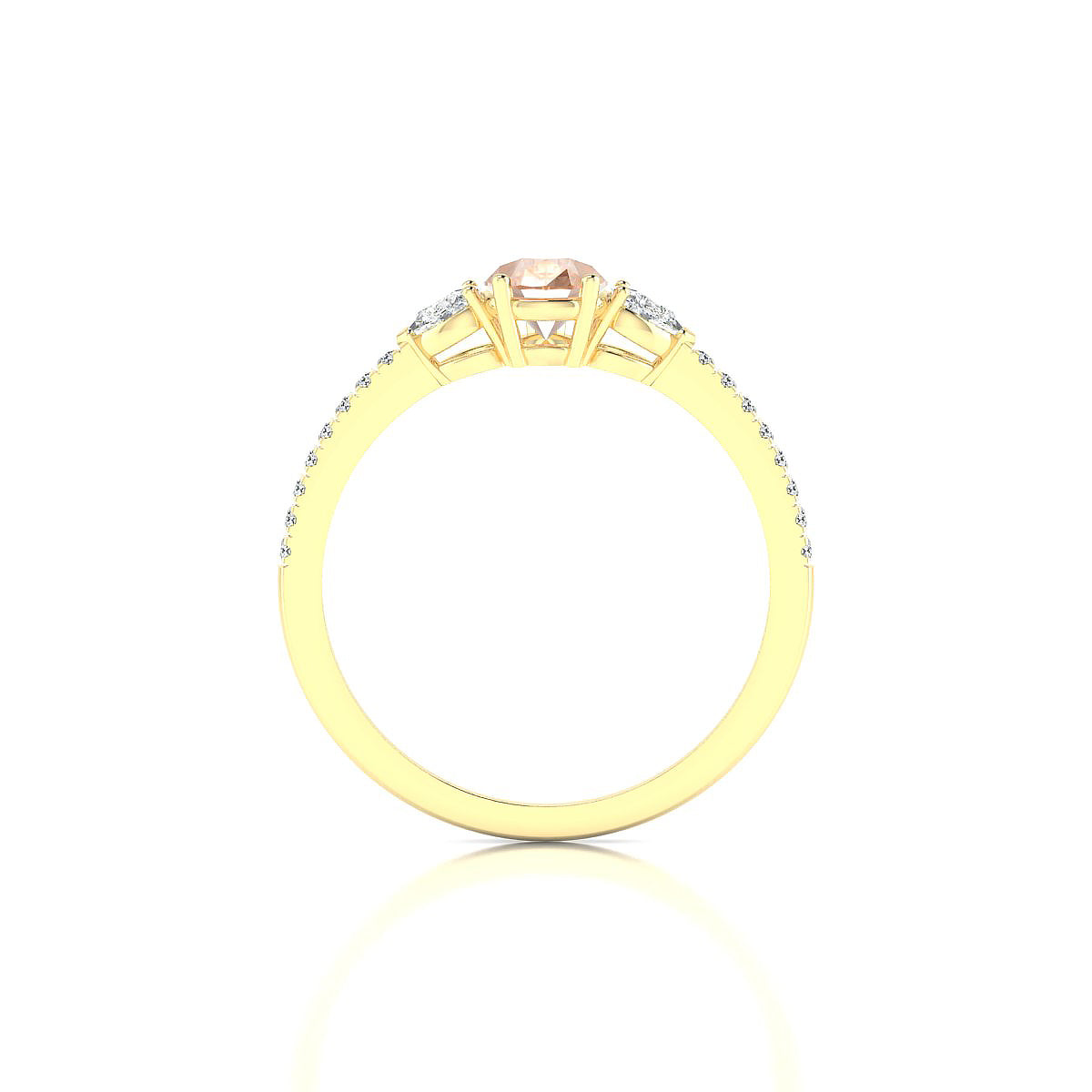 Waterfall | 18k Yellow Gold 7 x 5 mm Pear Morganite Ring