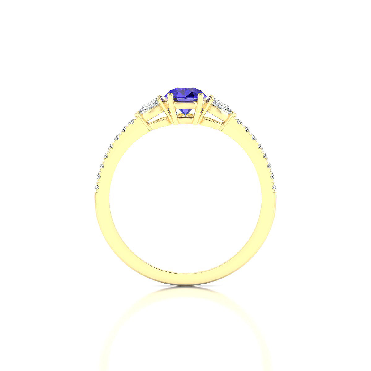Waterfall | 18k Yellow Gold 7 x 5 mm Pear Tanzanite Ring