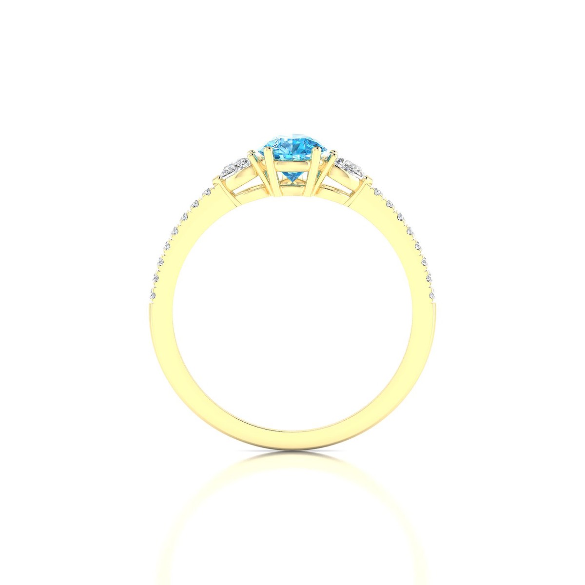 Waterfall | 18k Yellow Gold 7 x 5 mm Pear Topaz Ring
