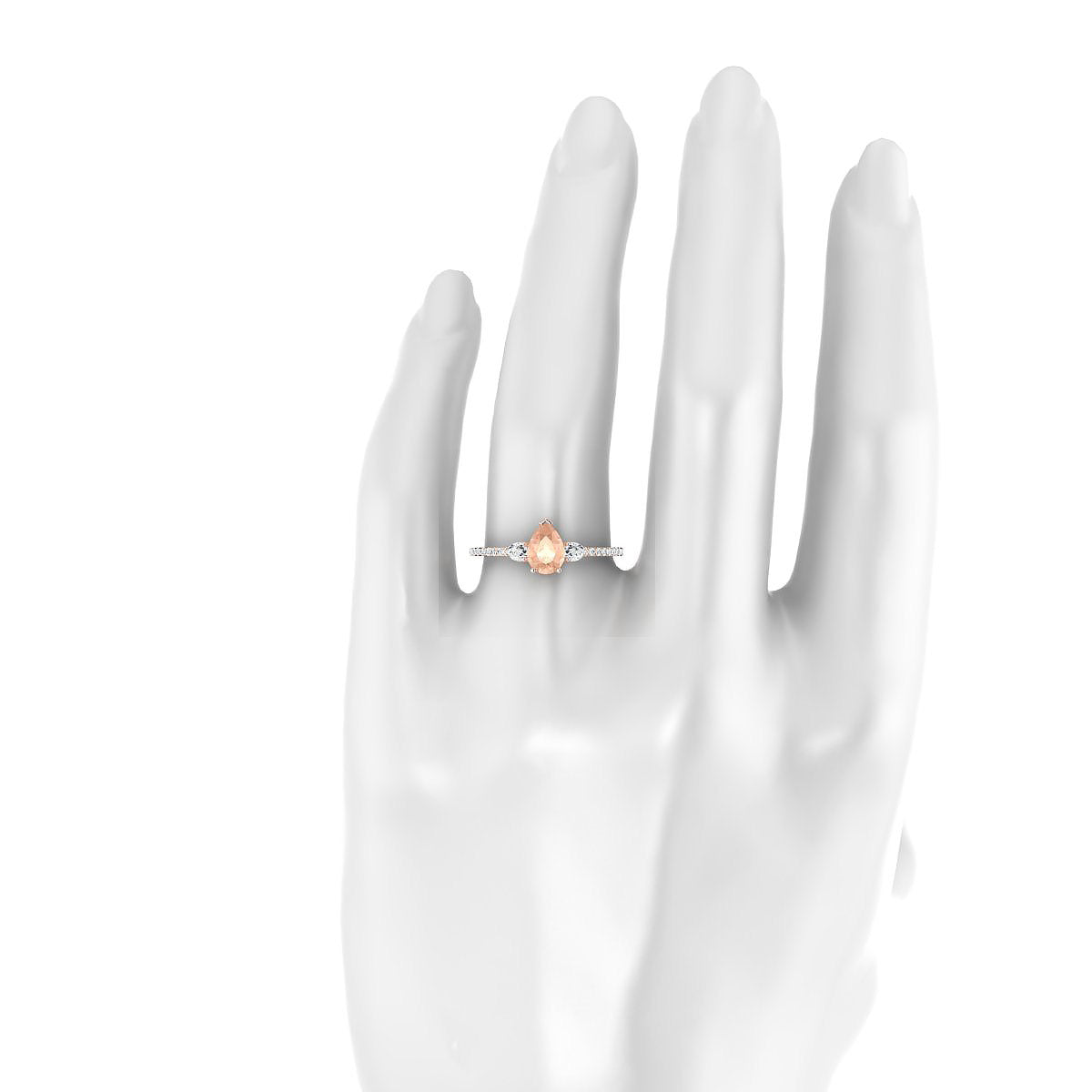 Waterfall | 18k Rose Gold 7 x 5 mm Pear Morganite Ring