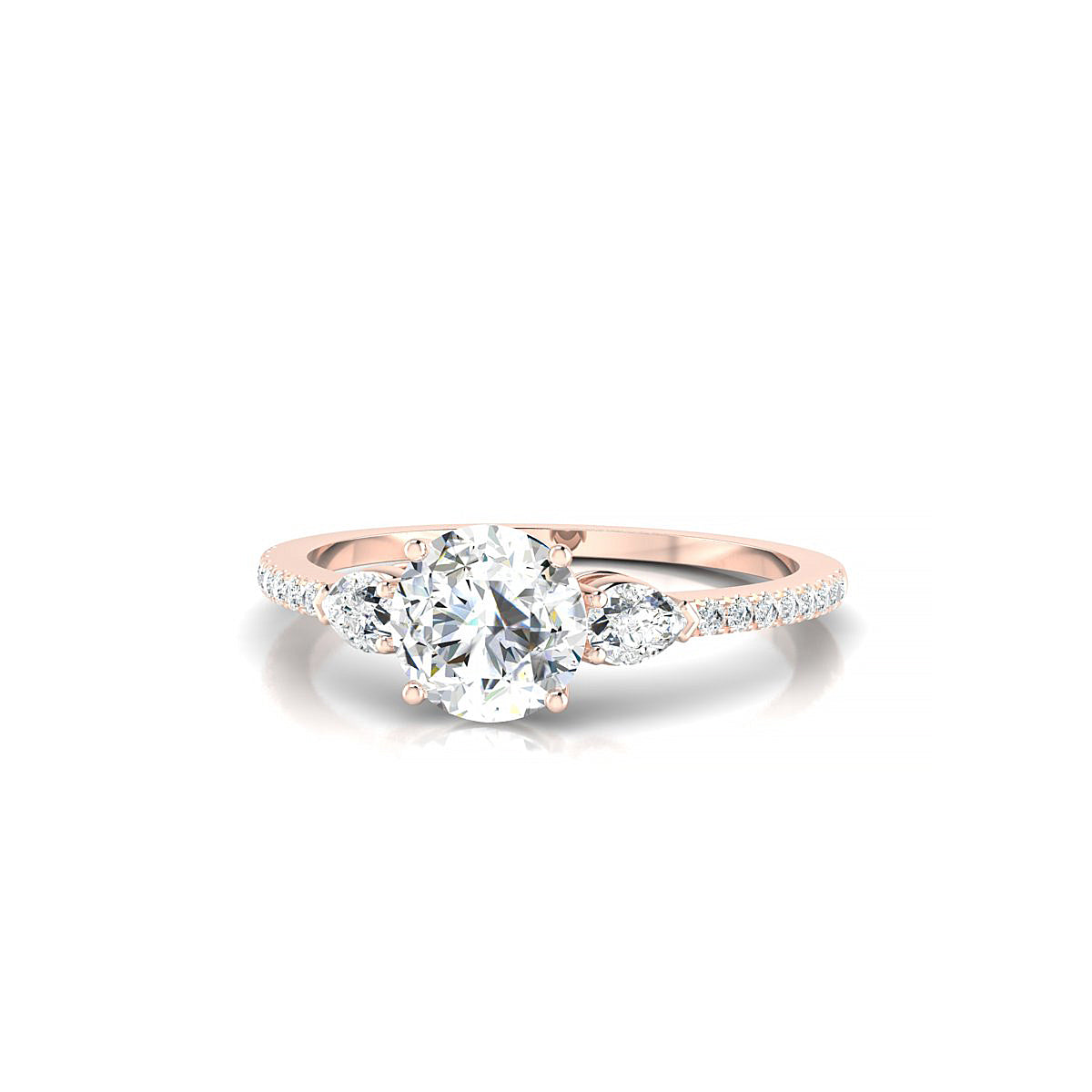 Waterfall | 18k Rose Gold 5.7 mm Round Diamond Ring