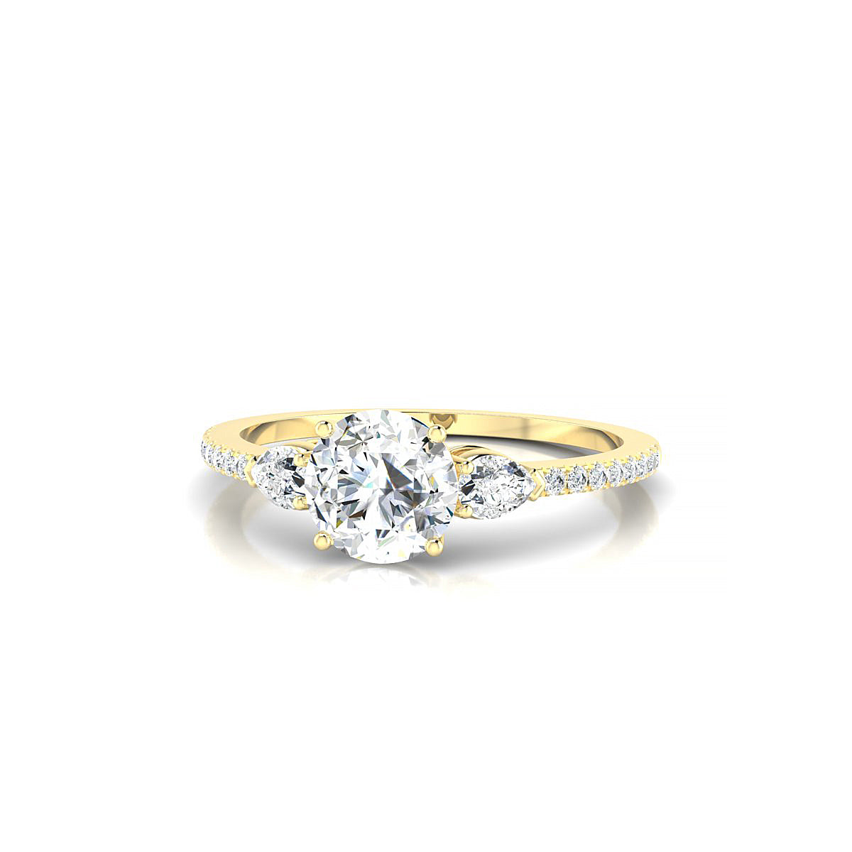 Waterfall | 18k Yellow Gold 5.7 mm Round Diamond Ring
