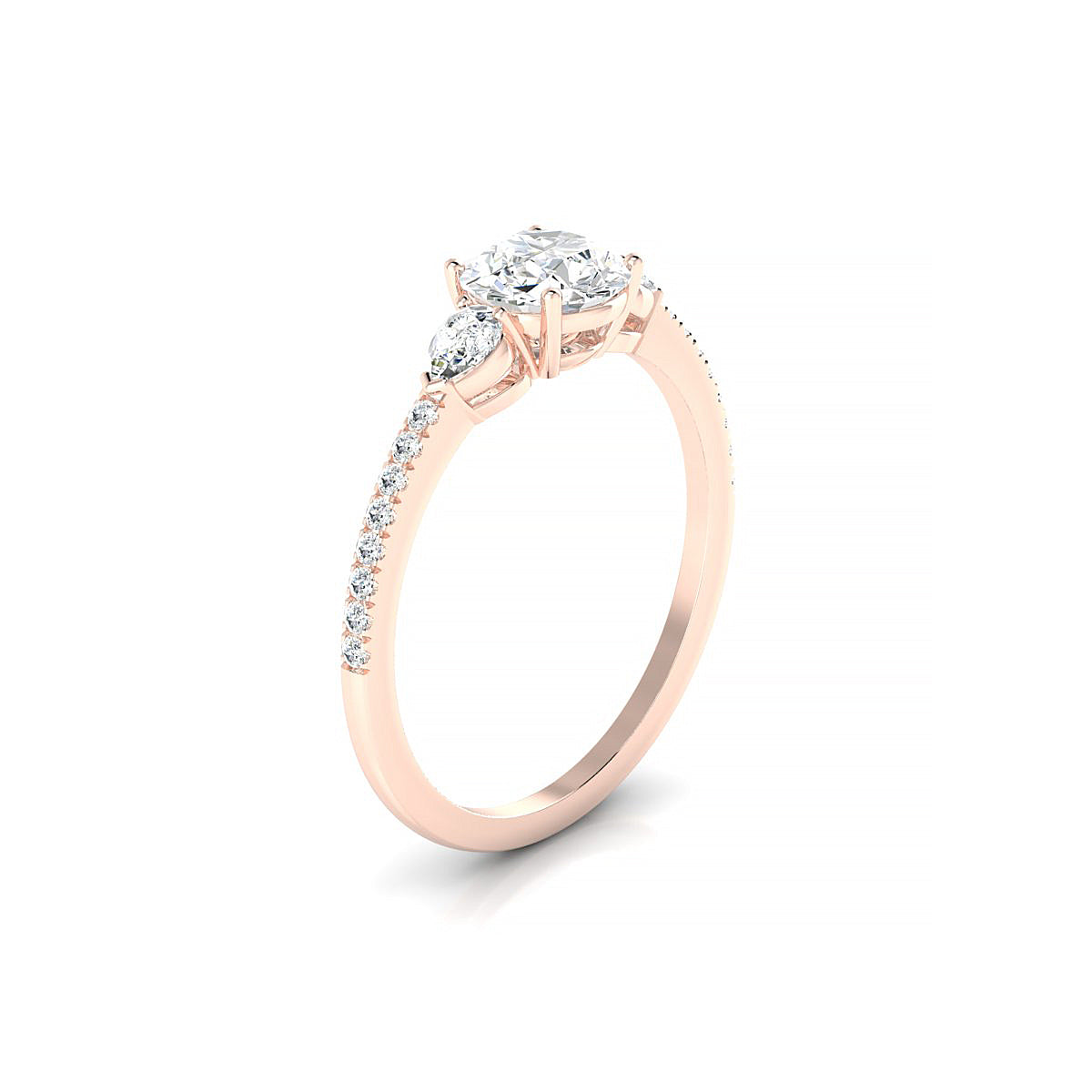 Waterfall | 18k Rose Gold 5.7 mm Round Diamond Ring