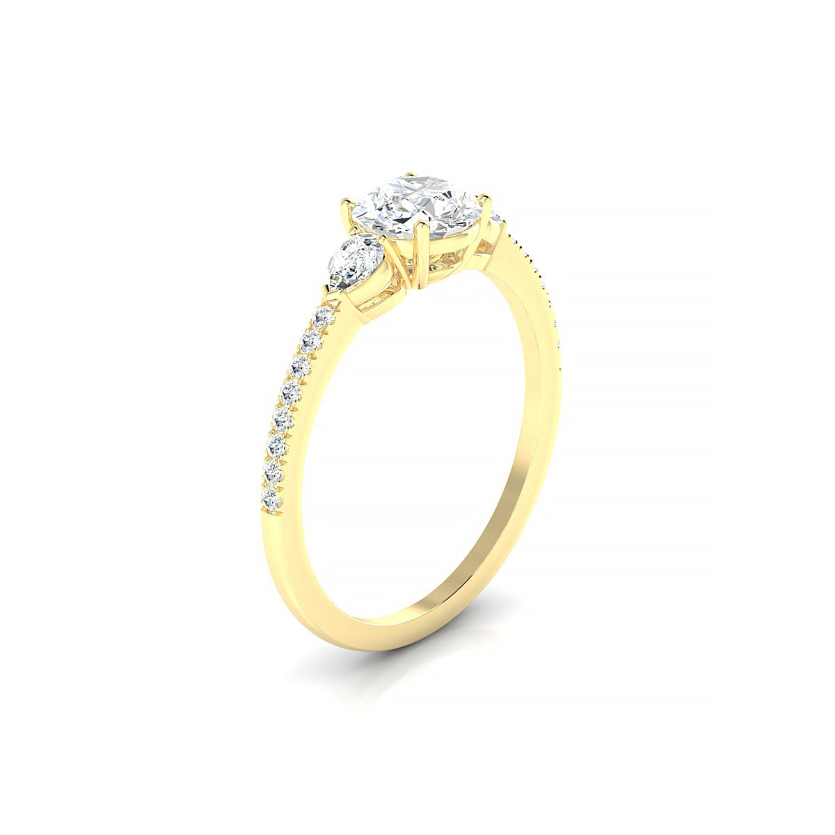 Waterfall | 18k Yellow Gold 5.7 mm Round Diamond Ring