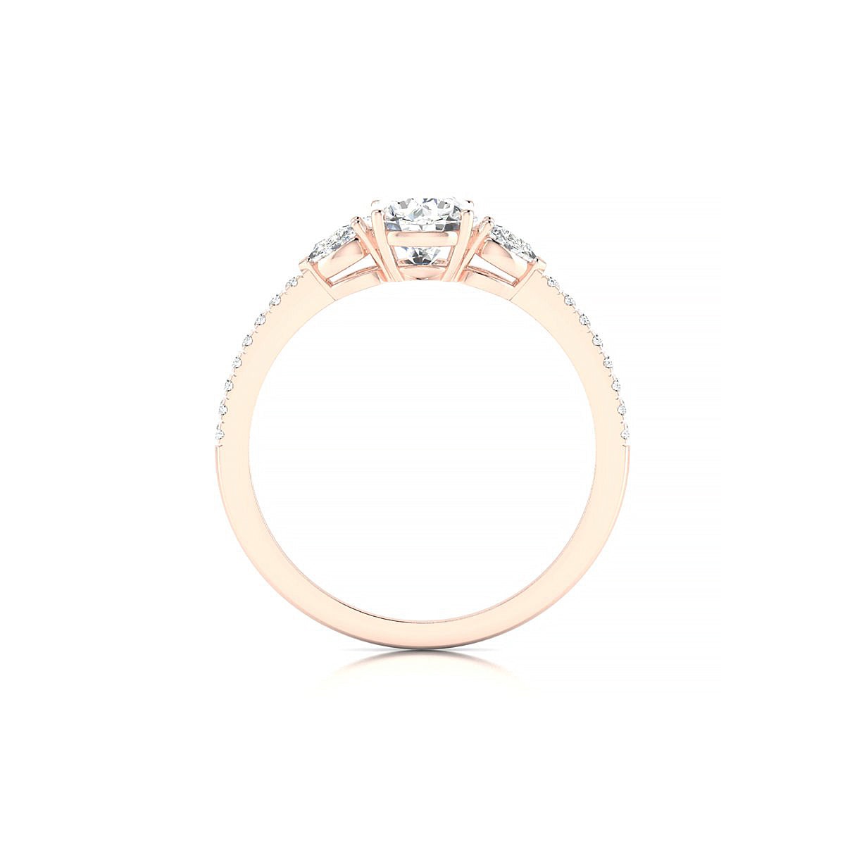 Waterfall | 18k Rose Gold 5.7 mm Round Diamond Ring