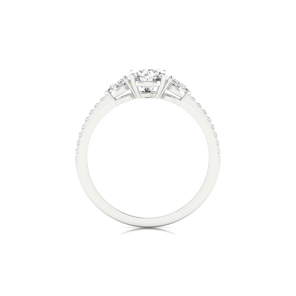 Waterfall | 18k White Gold 5.7 mm Round Diamond Ring