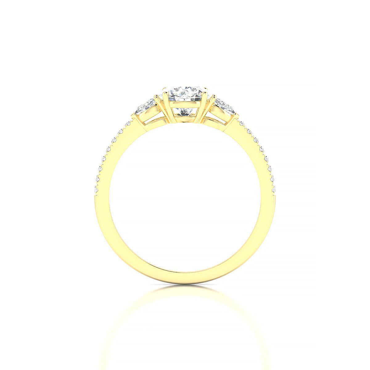 Waterfall | 18k Yellow Gold 5.7 mm Round Diamond Ring