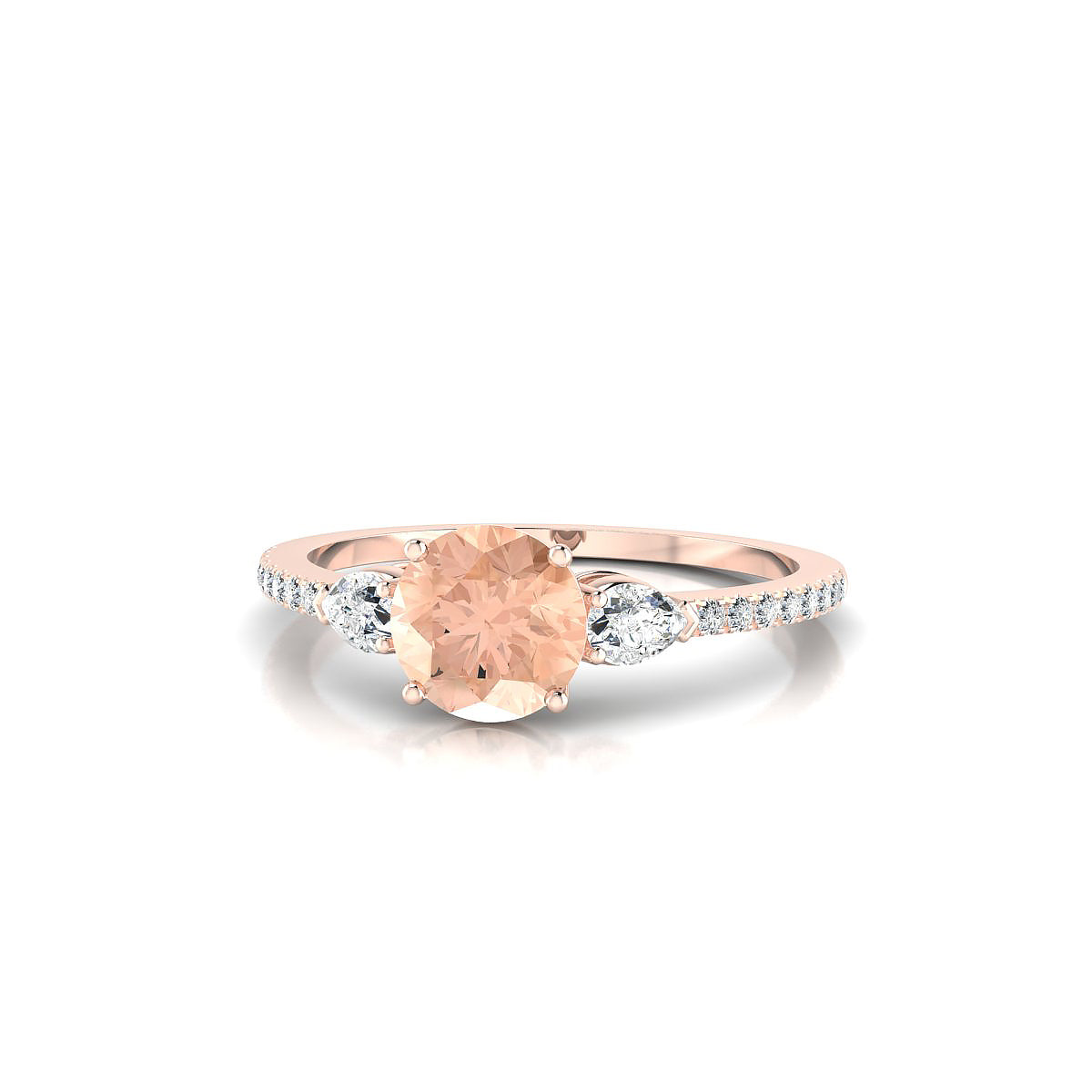Waterfall | 18k Rose Gold 6 mm Round Morganite Ring