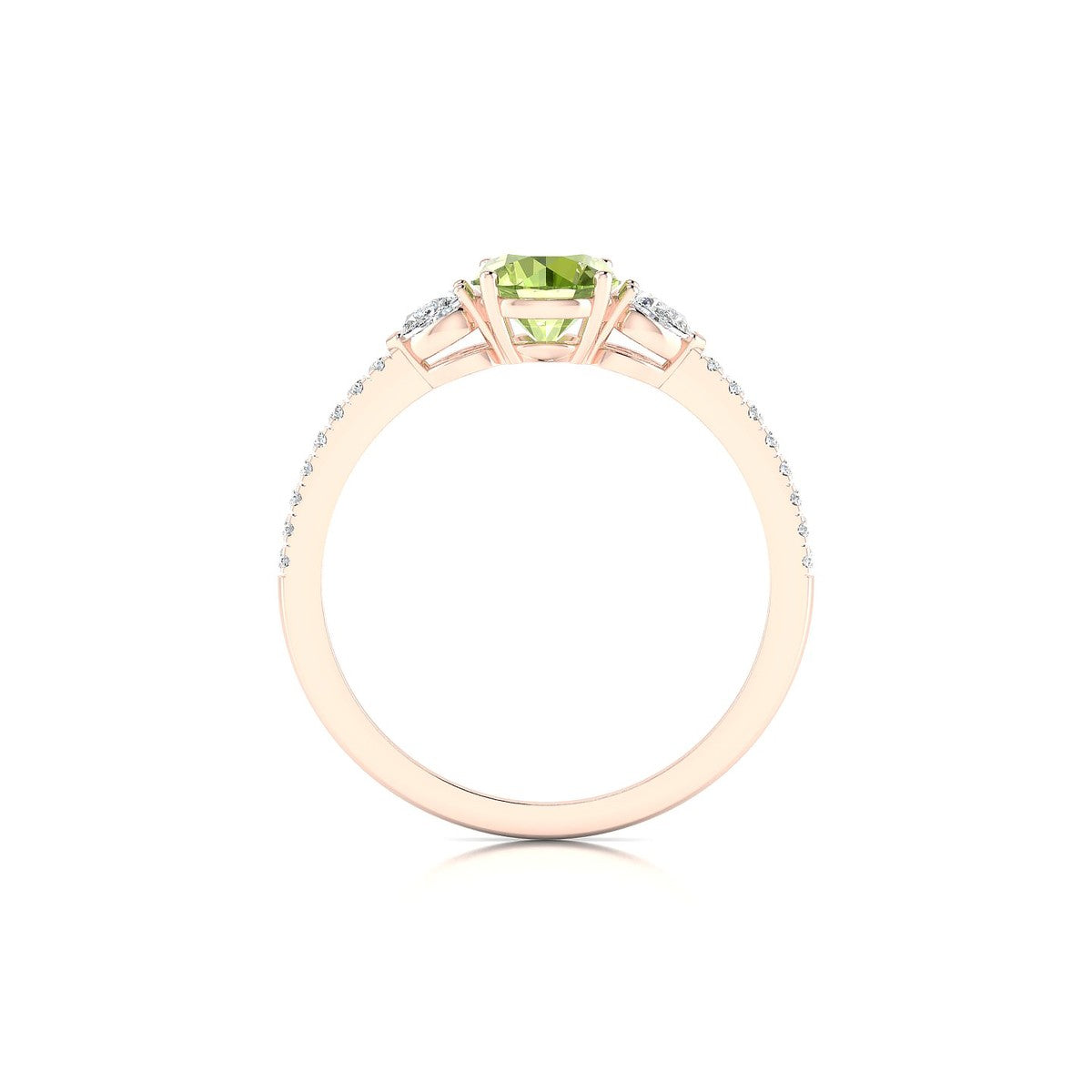 Waterfall | 18k Rose Gold 6 mm Round Peridot Ring