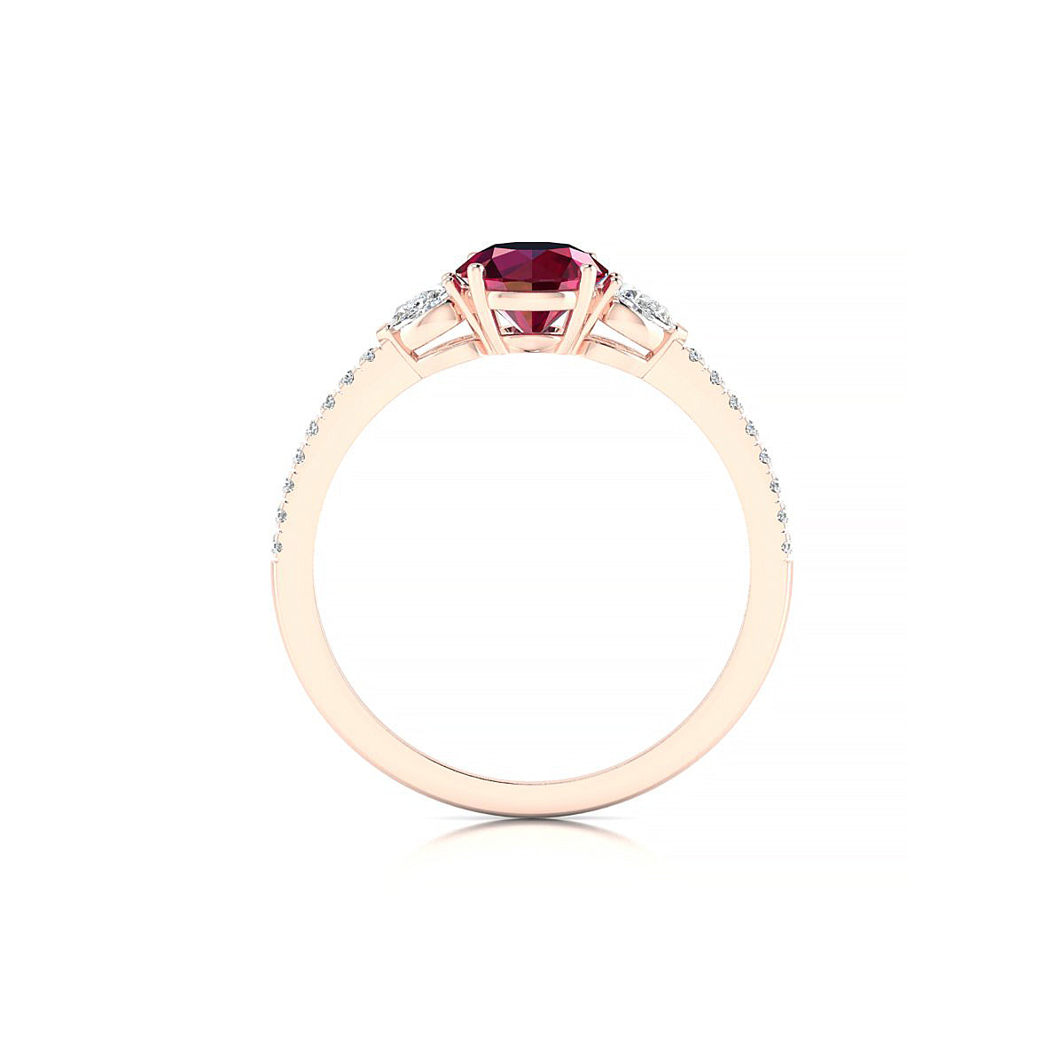 Waterfall | 18k Rose Gold 6 mm Round Ruby Ring