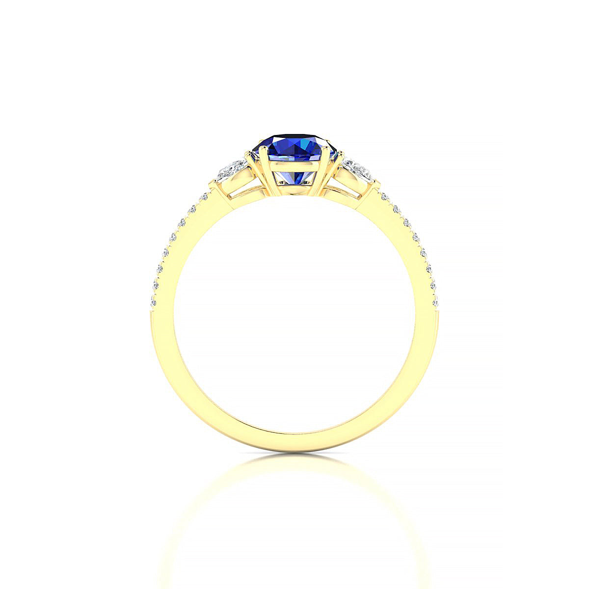 Waterfall | 18k Yellow Gold 6 mm Round Sapphire Ring